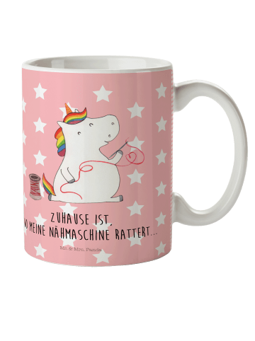 Mr. & Mrs. Panda Kinderpott Einhorn Näherin mit Spruch in Rot Pastell