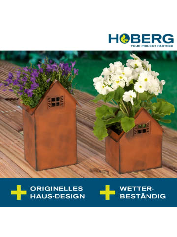 HOBERG Rost Pflanztöpfe - 2er-Set Gartendekoration Balkon Terrasse