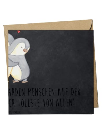 Mr. & Mrs. Panda Grußkarte Pinguine Kuscheln mit Spruch in Kreidetafel