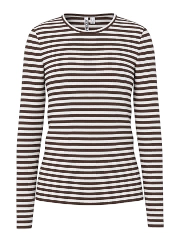 Pieces Oberteil mit langen Ärmeln in Hot Fudge