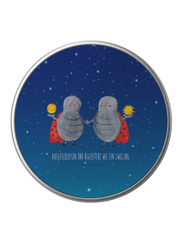 Mr. & Mrs. Panda Aufbewahrungsbox Sternzeichen Zwilling mit Spruch in Sternenhimmel Blau