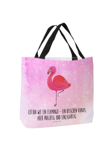 Mr. & Mrs. Panda Totebag Flamingo Classic mit Spruch in Aquarell Pink