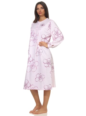 NORMANN Nachthemd Knopfleiste am Hals - 58418 in rosa