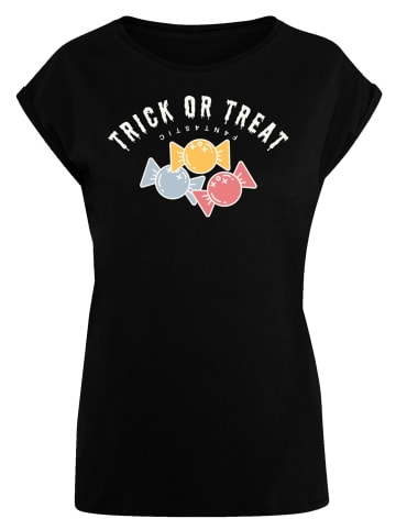 F4NT4STIC Extended Shoulder T-Shirt Trick Or Treat Halloween in schwarz