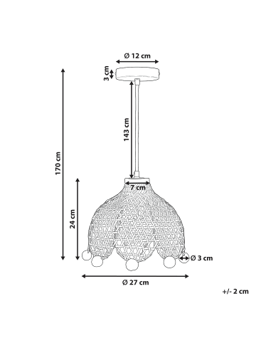 Beliani Pendelleuchten MANYAME in  - (W) 27 x (H) 170 x (L) 27 cm