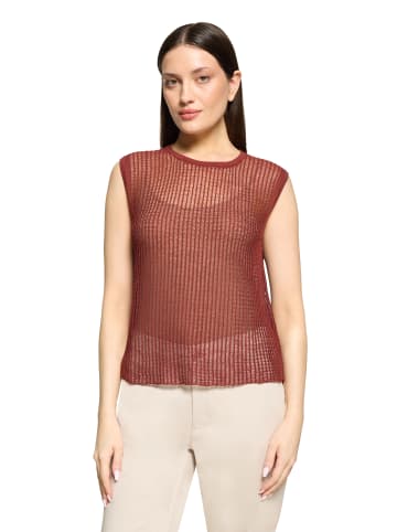 CARTOON Strick-Top mit Rundhalsausschnitt in Rust Brown