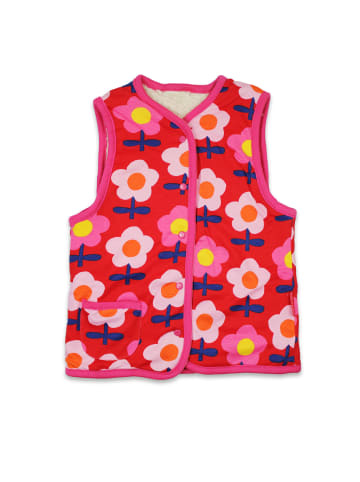 Toby Tiger Weste zum Wenden mit Retro Blumen Print in rosa