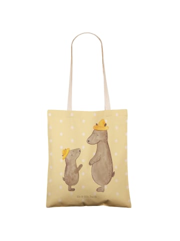 Mr. & Mrs. Panda Shopping Bag Bären mit Hut ohne Spruch in Gelb Pastell