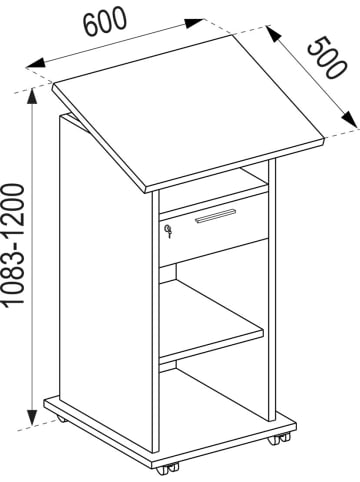 ebuy24 Büroregal Neta 1 Weiß 60 x 50 cm