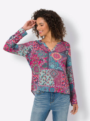 Heine Druckbluse in erdbeere-ozean-bedruckt