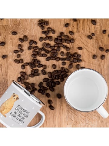 Mr. & Mrs. Panda Haferl Erdmännchen mit Spruch in Grau Pastell