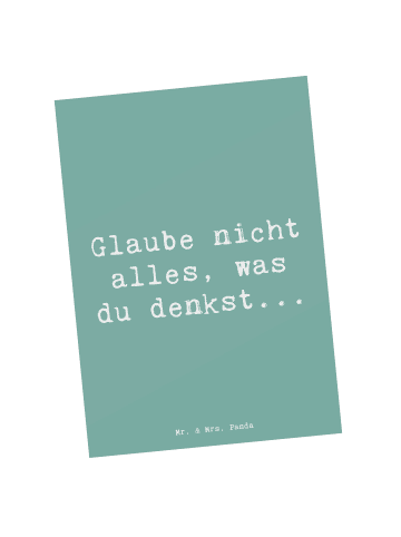 Mr. & Mrs. Panda Postkarte Spruch Selbstvertrauen und Klarheit m... in Meeresbrise