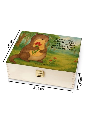 Mr. & Mrs. Panda Teeaufbewahrung Otter Blumenstrauß Design mit S... in Weiß