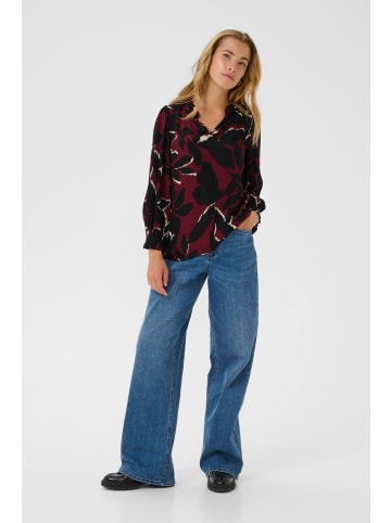 Kaffe Bluse langarm KAlinda Regular fit in Windsor Wine/Black Flower