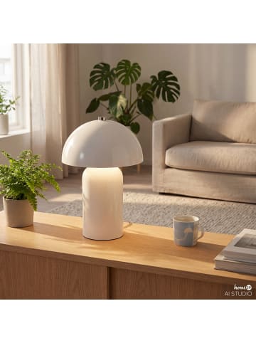 home24 home24 LED-Tischleuchte aus Eisen & Kunststoff (ABS) in Beige, 16 x 23 x 16 cm in Beige
