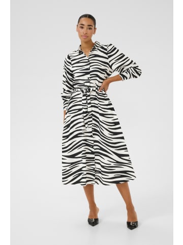Kaffe Kleid KAemine in Chalk/Black Animal