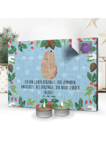 Mr. & Mrs. Panda Duftkerzen Adventskalender Murmeltier mit Spruch in Eisblau