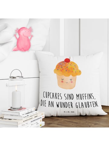 Mr. & Mrs. Panda zierkissen 40x40 Cupcake mit Spruch in Weiß