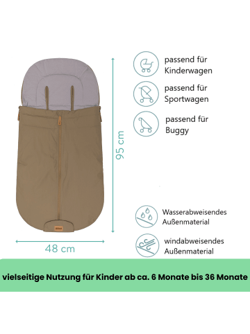 fillikid Babyfußsack Sommer Light Trend 95x50 cm Exklusiv in Taupe
