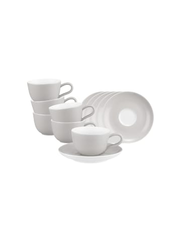 Seltmann Weiden 6er Set Espressotasse mit Untertasse Liberty Pure Colors in 90 ml in New Grey