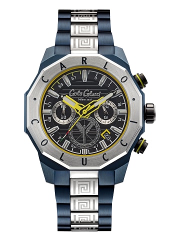 Carlo Colucci Quarz Chronograph Dorgnach in Blau/Silber