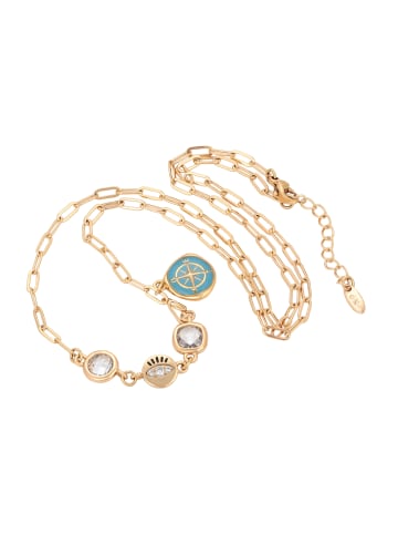NAEMI Women Necklace in Rose Gold Turquoise