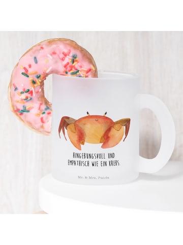 Mr. & Mrs. Panda Teetasse Sternzeichen Krebs mit Spruch in Transparent