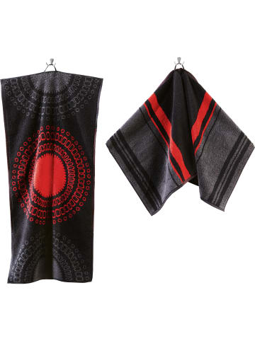 REDBEST Frottier, Jacquard Handtuch Grafik in rot