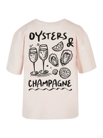 F4NT4STIC Ladies Everyday Tee Oysters And Champagne Summer in pink