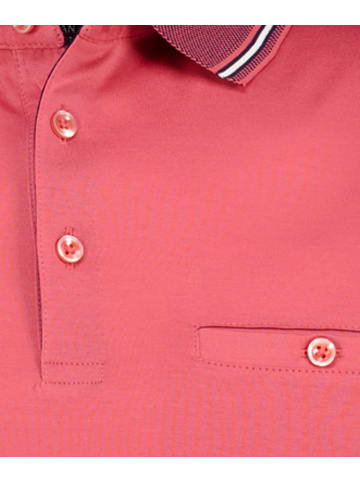 Ragman Poloshirt mit Brusttasche aus Baumwolle in Terracotta