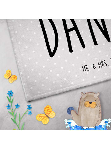 Mr. & Mrs. Panda Handtuch Gäste-WC Bär Dankbar mit Spruch in Grau Pastell