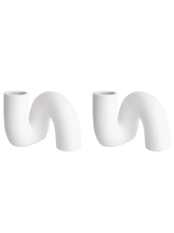 Butlers Vase PIPE 2er-Set in Weiß