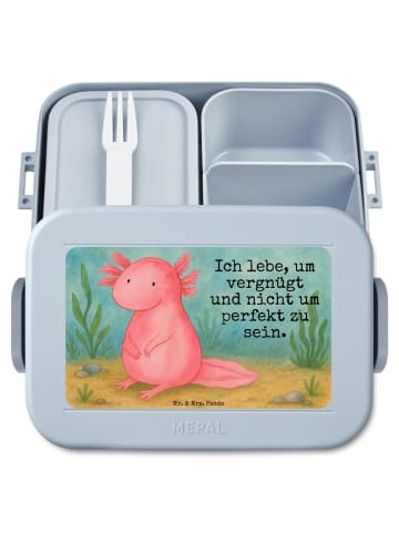 Mr. & Mrs. Panda Snack Box Axolotl Niedlich Design mit Spruch in Blau Pastell