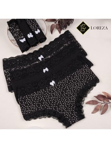 LOREZA 6er Set Pantys - Sterne - Schwarz