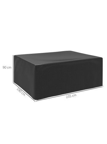 Outsunny Gartenmöbel Abdeckung,235L x 190B x 90H cm,Schwarz