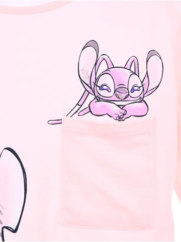 Lilo & Stitch Langarmshirt Disney Stitch mit Glitzer in Rosa