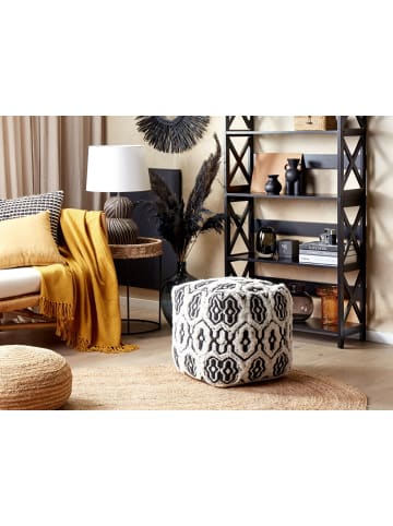 Beliani Pouf ORAI in Schwarz/Weiß - (W) 45 x (H) 45 x (L) 45 cm