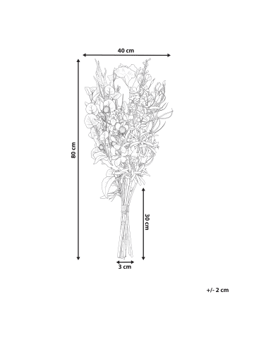 Beliani Künstlicher Blumenstrauß ARGALO in Bunt - (W) 40 x (H) 80 x (L) 40 cm