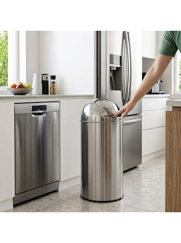 relaxdays Mülleimer in Silber - 50 l