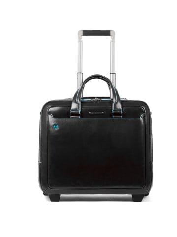 Piquadro Blue Square 2-Rollen Businesstrolley Leder 37 cm Laptopfach in black