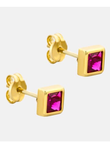 Diamant L'éternel Ohrringe aus 375 Gelbgold mit Rubin