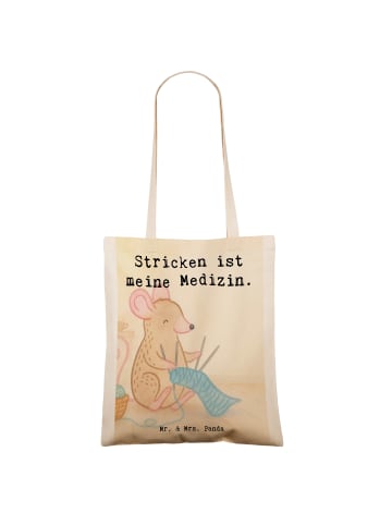 Mr. & Mrs. Panda Uni Tasche Maus Stricken Design mit Spruch in Weiß