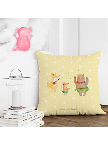 Mr. & Mrs. Panda Kissen 40x40 Waldtiere Aloha ohne Spruch in Gelb Pastell