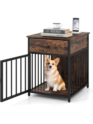 COSTWAY Hundekäfig Möbel in Braun