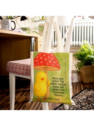 Mr. & Mrs. Panda Uni Tasche Küken Fliegenpilz Design mit Spruch in Weiß