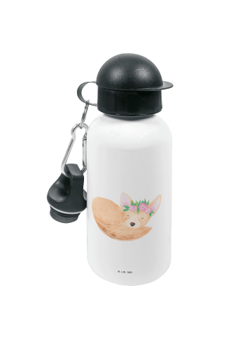 Mr. & Mrs. Panda Kindertrinkflasche Wüstenfuchs Blumen ohne Spruch in Weiß