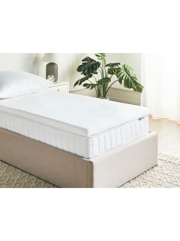 Beliani Topper CALM in Weiß - (W) 90 x (H) 6 x (L) 200 cm