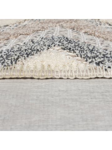 KADIMA DESIGN Waschbarer Teppich Rauten Muster, Geometrisch, Küche in Grau-Beige
