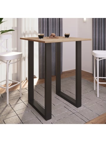 VCM  Holz Bartisch Stehtisch Tisch Tresen Xona 80x50 in Schwarz / Sonoma-Eiche