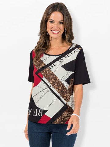 WITT WEIDEN Shirt in schwarz-ecru-bedruckt